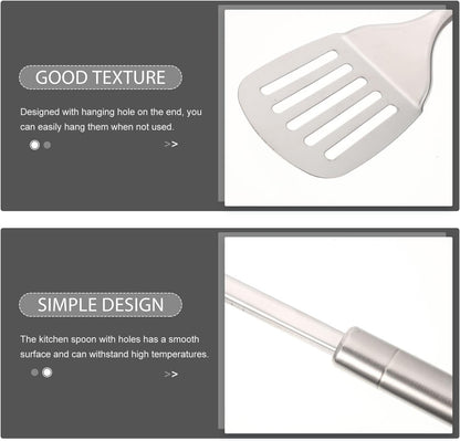 MAGICLULU 1 Set Stainless Steel Kitchenware Food Cooking Spatula, Soup Spoon, Slotted Turner, Non-Stick Pan for Eggs,