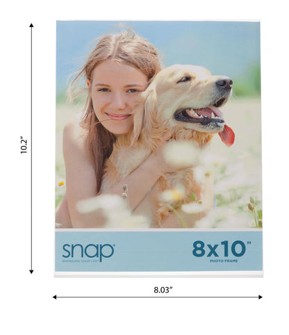 Set of 12 Snap - 8x10 Clear Acrylic Self Standing Photo Frames - Perfect for Showcasing Memories in Style - Versatile and Durable Design for Home or Office Décor - Rectangular TableTop - Single Picture Frame