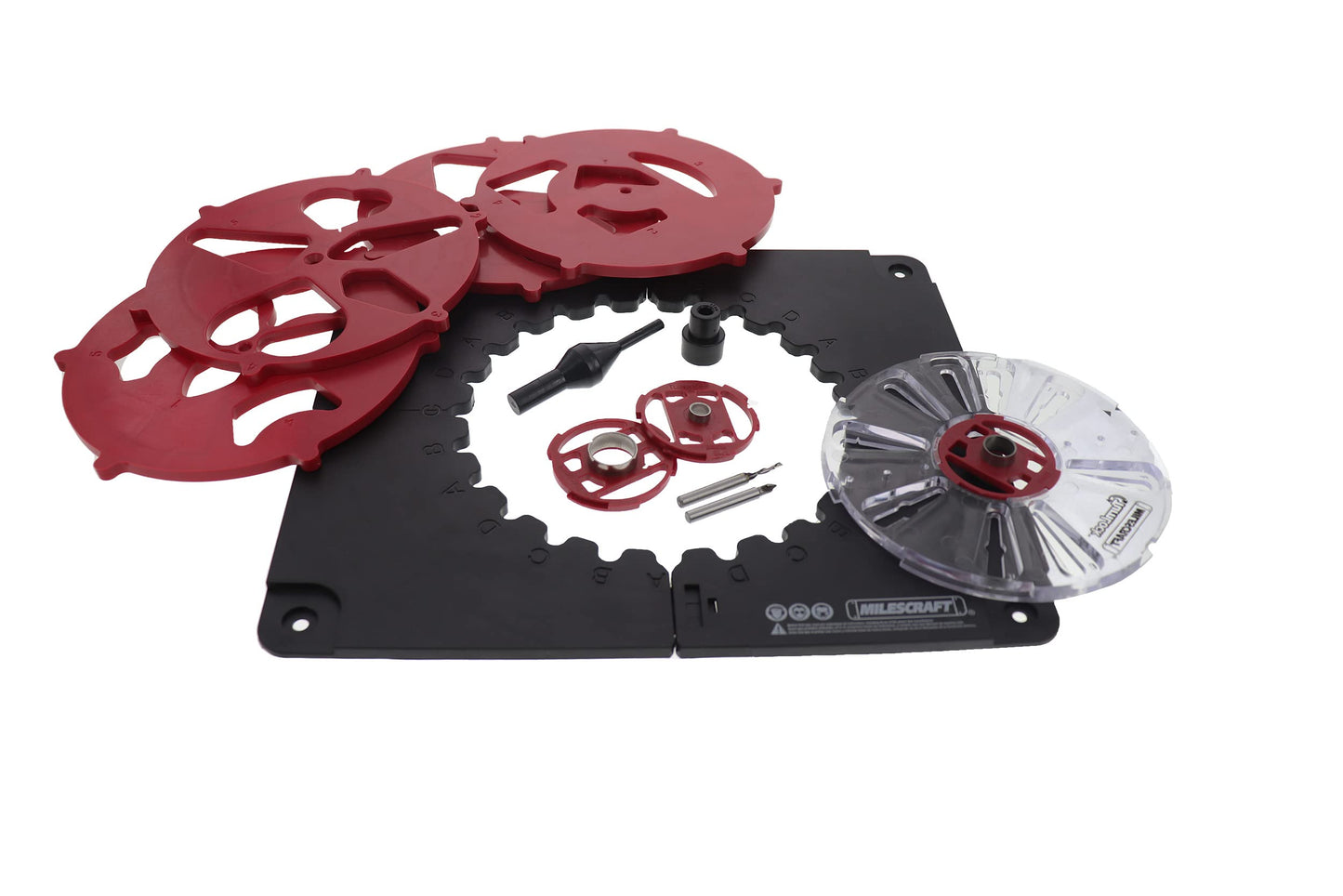 Milescraft 1207 Design/Inlay Kit - Router Template Jig, Black and Red, Small