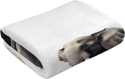 Funny Elephant Sitting on The Toilet Soft Fingertip Towels, Hand Towel, Dish Towel for Bathroom, 12 x 27.5 inch