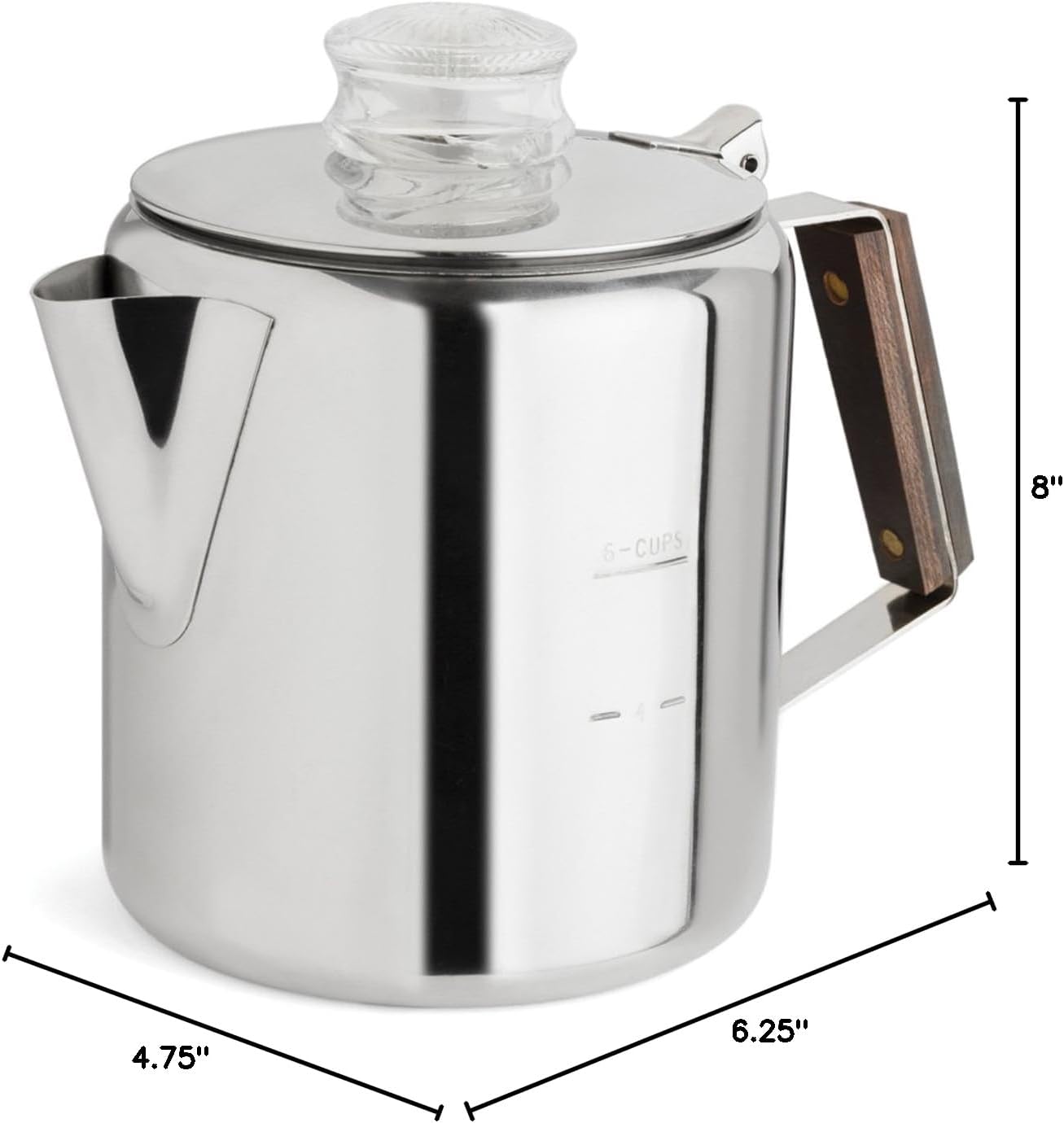 2-6 Fox Run Rapid Brew Stainless Steel Stovetop Coffee Percolator, Cup