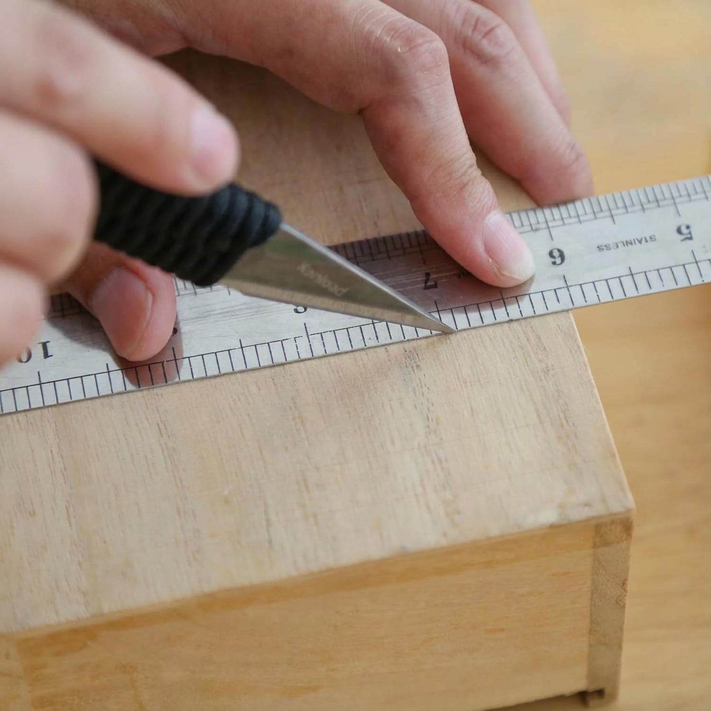 Konload Kiridashi Knife Right Hand for Woodworking, Marking, Scribing, Carving, Whittling, Professional Handmade Kiridashi Knife-Black