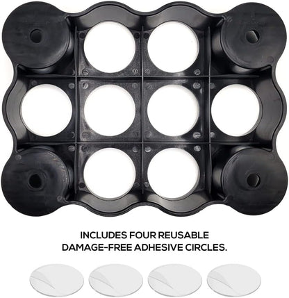 Adhesive Wall Mounted 12 Slot Coffee Pod Holder - Space Saving Organizer Rack Compatible with K Cups for Kitchen