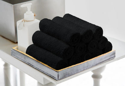 24-Pack 12 12 Inch Avalon Towels Cotton Washcloths x Black Super Soft & Absorbent Ring-Spun Cotton Wash Cloths