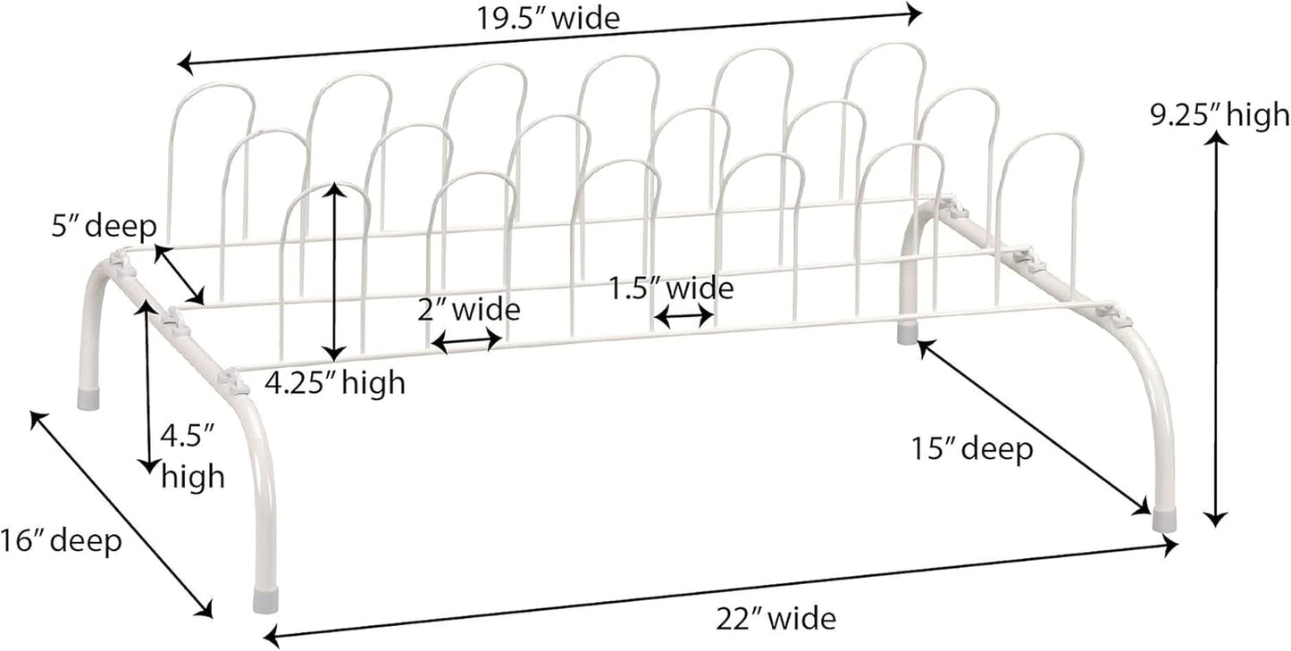 9-Pair Household Essentials Wire Shoe Rack, White
