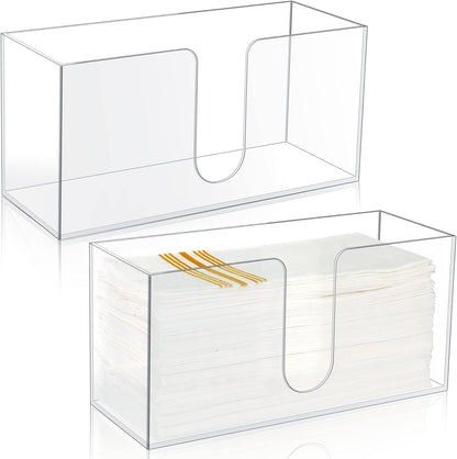 2 Countertop Mumufy Pcs Acrylic Fold Paper Towel Dispenser Napkins Dispenser Napkin Holder Multifold Disposable Acrylic