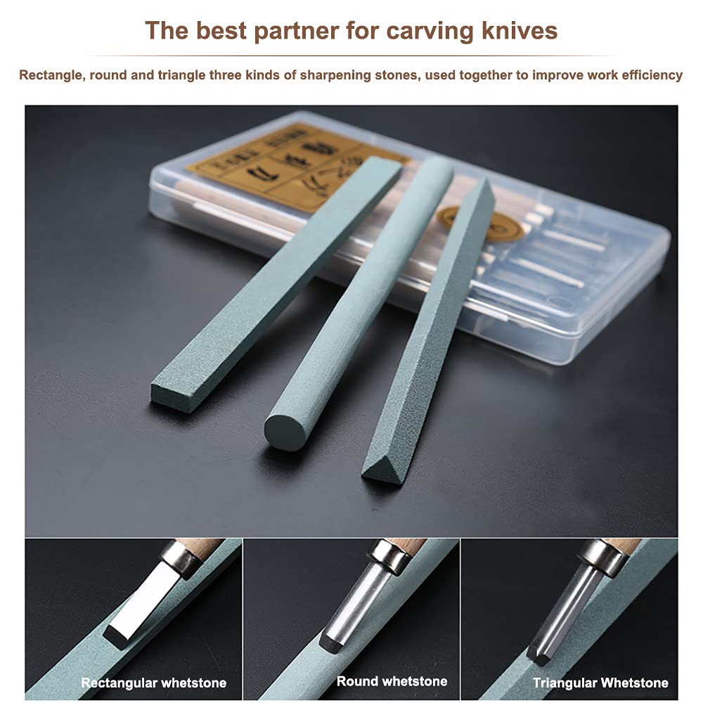 HSTYAIG Whetstone Stone Kit for Carving Chisel Sharpening Stone Set