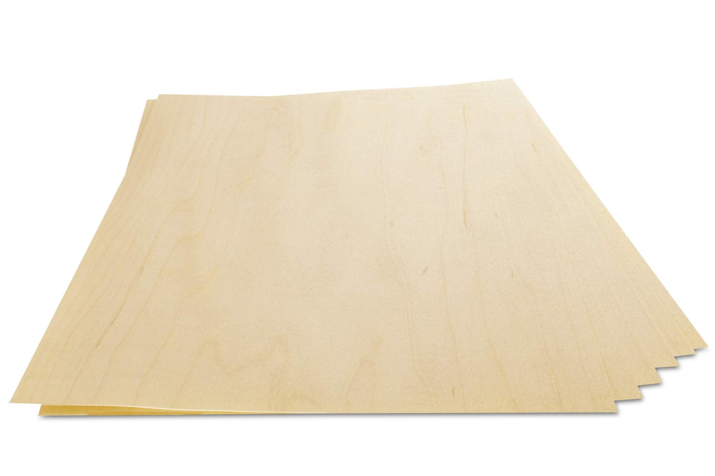 WoodPress® Real Birch Wood Veneer - Pack of 6 Sheets - US Letter Size (Approx 8 & 1/2" x 11") - Veneer for Marquetry, Crafts, Model Making, Panels, Cabinets and Furniture Repair, School Projects