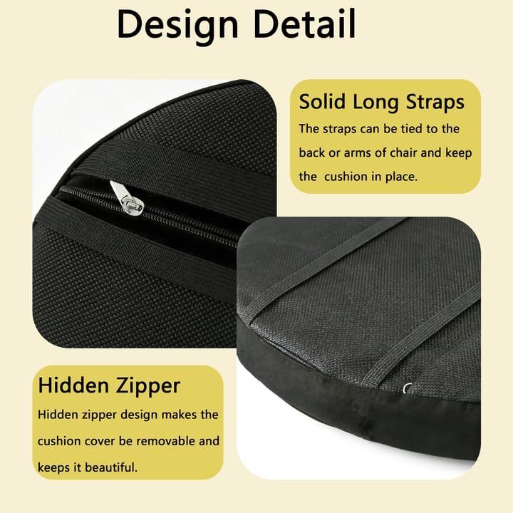 17.7" 9.8"(25cm) Thick Seat Cushion for Telescopic Stools (Exclude Stool), D Chair Pads with Soft Foam and Three Pegs