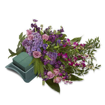 FloraCraft Plastic Floral Casket Saddle 2.75 Inch x 11.25 Inch x 12.75 Inch Green