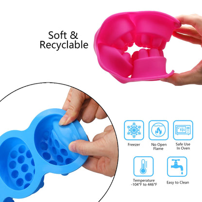 2Pcs Silicone Massage Bar Soap Molds, Handmade Soap Molds for Soap Making, 3D Hair Comb Ice Mold Scalp Massager, Hair Brush Soap Bar Silicone Mold, Food Grade Soap Mould Massage Moulds