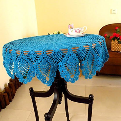 Laivigo Doily,35 Inch,Turquoise New Handmade Crochet Lace Round Table Cloth Doilies