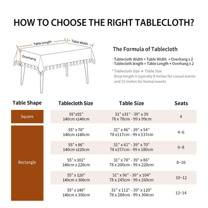 Warm Star Tablecloths,Cotton Linens Wrinkle Free Anti-Fading,Tabletop Decoration Washable Dust-Proof,Table Cover for Kitchen Dinning Party, Cotton, Light Coffee, Rectangle/Oblong, 55''x70'',4-6 Seats