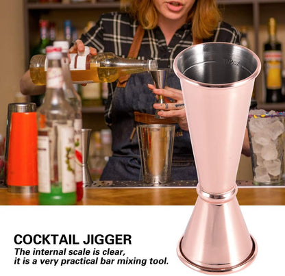 Jigger 2 oz 1 oz Rose Gold Stainless Steel Double Cocktail Shot Measure for Bartending