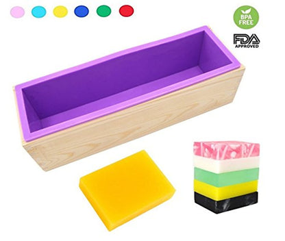 DD-life Flexible Rectangular Soap Silicone Loaf Mold Wood Box for 42oz Soap Making Supplies ¡­