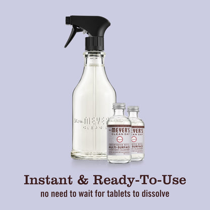 MRS. MEYER'S CLEAN DAY Multi-Surface Everyday Cleaner Concentrated Refills, 4 Concentrated Refills (2 Fl. Oz. each), Lavender Scent, Makes 64 Fl. Oz. Total