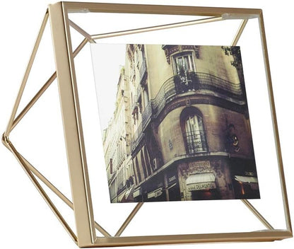 Umbra Prisma Picture Frame, 4 x 4 Photo Display for Desk or Wall, Copper