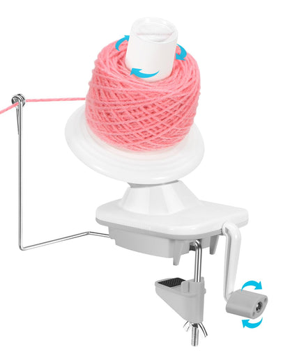 Light-Grey Yarn Winder for Crocheting - Hand-Cranked Yarn Ball Winder - Neat Yarn Cake Winder - Yarn Spinner Roller - Crochet and Knitting Accessories