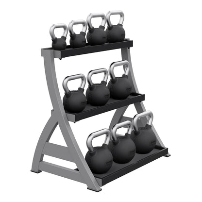Power Systems Studio Premium 3-Tier Kettlebell Rack, Holds Up To 12 Kettlebells, 31 x 23 x 33 Inches, Gray/Black (50090)