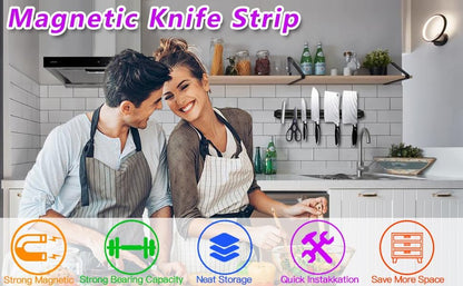 Magnetic Knife Storage Strip, Knife Holder Rack, Kitchen Utensil Tool Holder, Multipurpose Magnetic Knife Rack (15 Inch)