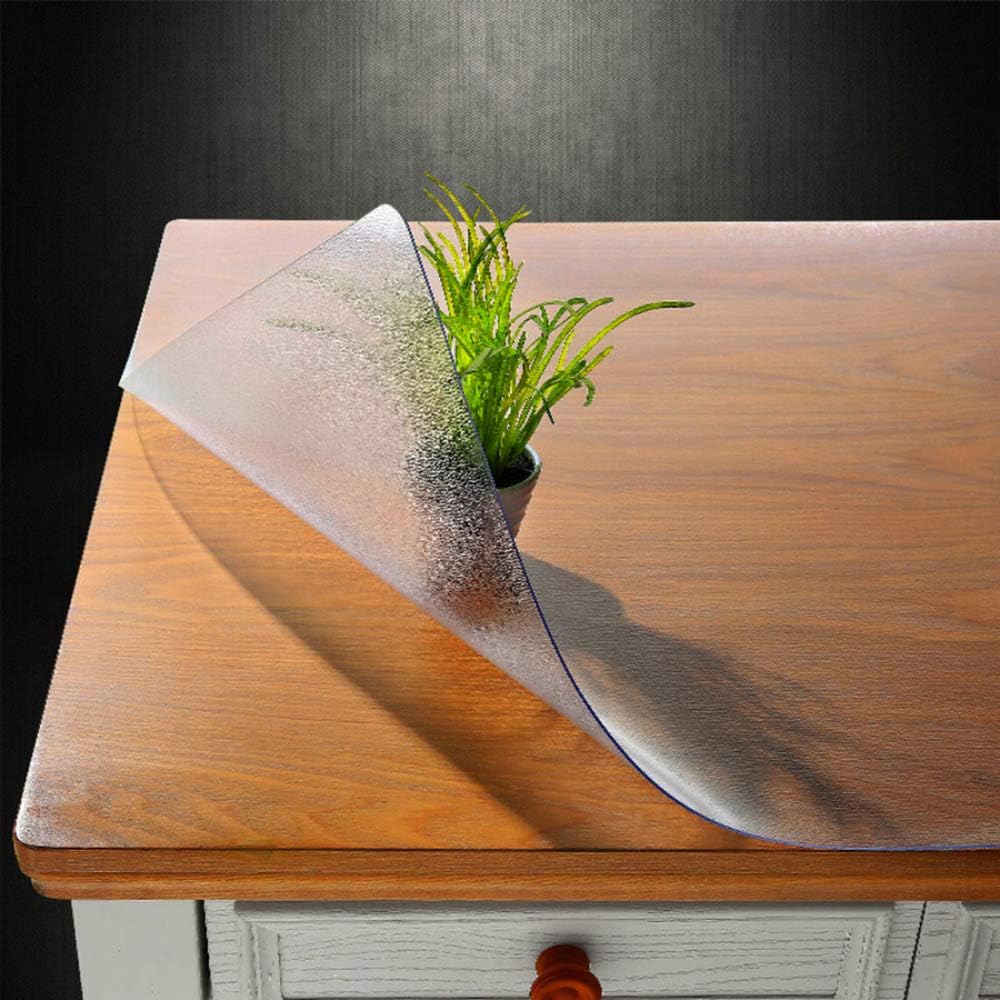 14 20 Inch 1.5mm NECAUX Custom x Frosted Desk Cover Protector, Thick Plastic Desk Pad Mat, Table Cover Tablecloth