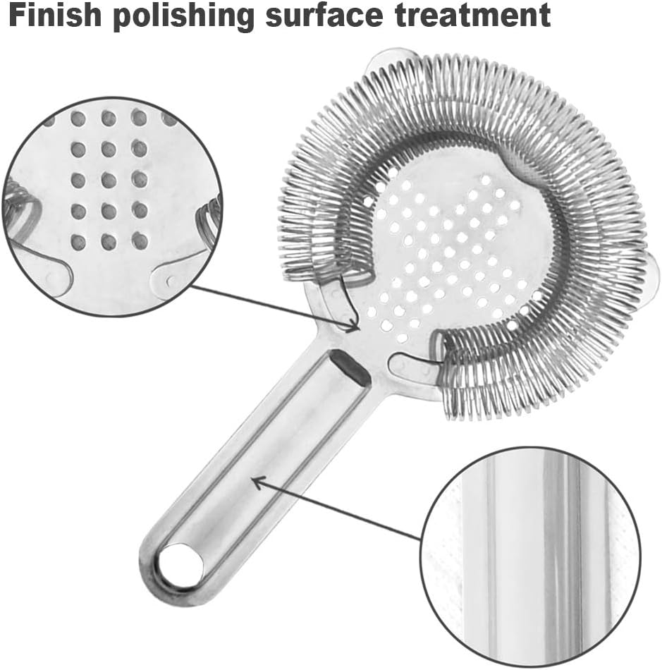 Hawthorne Stainless Steel Cocktail Strainer, Bar Tool Drink Strainer for Bartenders and Mixologists