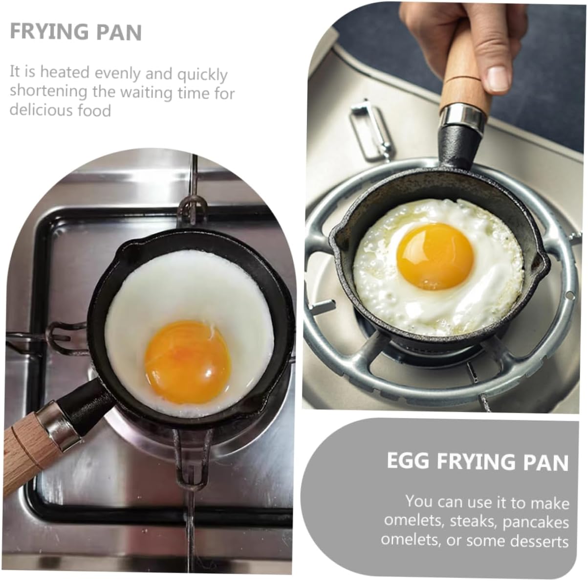HOMSFOU Mini Omelet Pan, Non Stick Marble Frying Pan for Cooking Eggs, Small Nonstick Earth Cookware