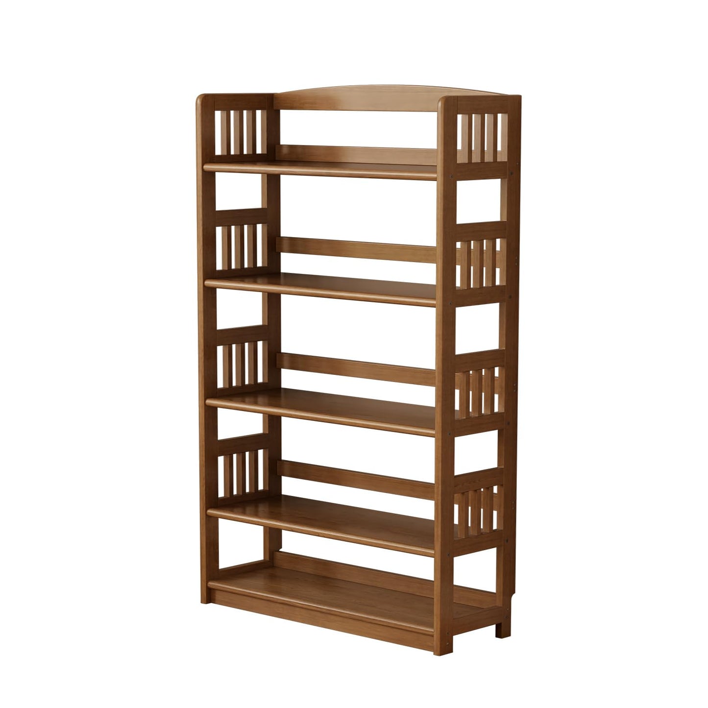 AnywaysWood 5-Tier Solid Wood Open Bookcase,Modern Display Bookshelf,Farmhouse Wide Etagere Bookcase, Freestanding Storage Cabinet for Study Room Office Living Room Flower Rack