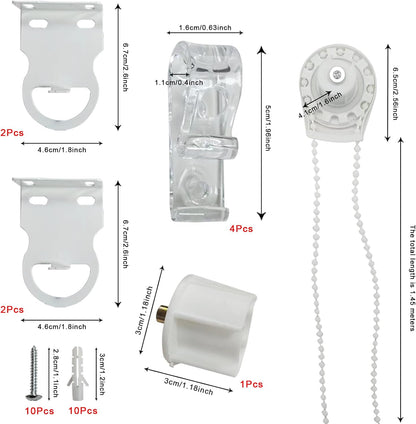 2 Set Roller Shade Accessory Set - Roller Blinds Connector Shades Clutch for 1.1" Tube Fitting Parts