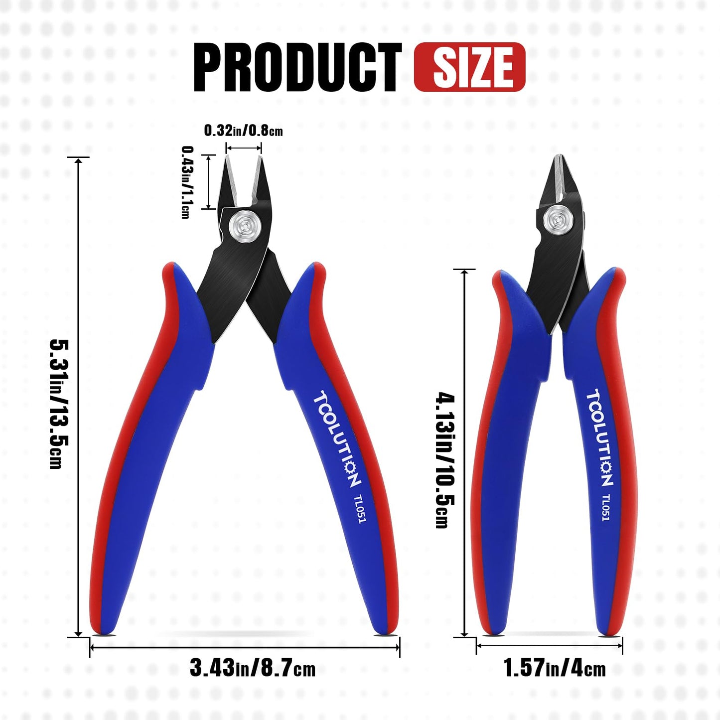 TOOLUTION 10 Pack Flush Wire Cutters - Small Diagonal Cut Pliers Side Cutter Snips Bulk - Micro Clippers for Cutting Zip Tie Model 3D Printer - Mini Nippers for Crafting Electrical Jewelry Making