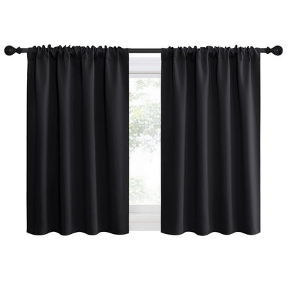 NICETOWN Short Curtains 36 inches Long, Black Out RV Bunk Panels, Kitchen Window Curtains Over Sink, Thermal Insulating Blackout Drapes/Draperies for Small Window (2 Panels, 42 inches Wide)