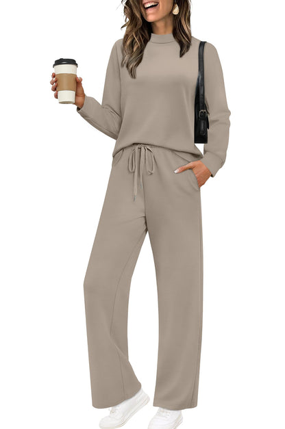 Sampeel Two Piece Sets for Women Mock Neck Matching Sets Loungewear Fall Clothes Travel Outfits Fashion 2025 XS-2XL