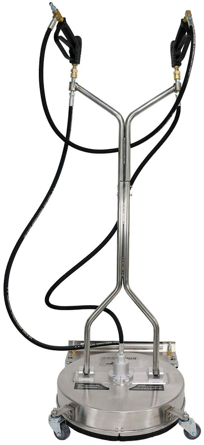 21" Stainless Steel Surface Cleaner with Wheels, 4 Nozzle Front Spray Bar, Side Nozzles, Pressure Washer Attachment
