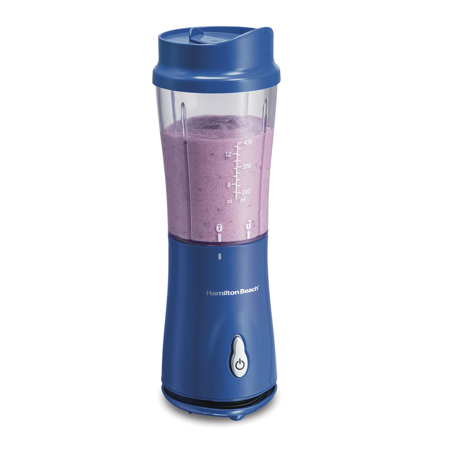 Hamilton Beach Portable Blender for Shakes and Smoothies, 14 Oz BPA Free Travel Cup & Lid, Durable Stainless Steel Blades, Personal Smoothie Blender, Raspberry, 51131G
