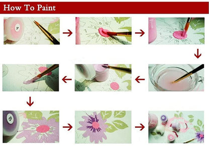 Meecaa Paint by Numbers Poppy Landscape Kit for Adults Beginner DIY Oil Painting 16x20 inch (Poppy Field, No Frame)