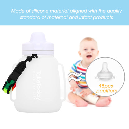 TakeToday Motivational Collapsible Water Bottle with Straw and Paracord Handle 1.2L 40 OZ Reusable Silicone Sports Water Jug with Time Marker Leakproof Large Water Bottles for Yoga Outdoors