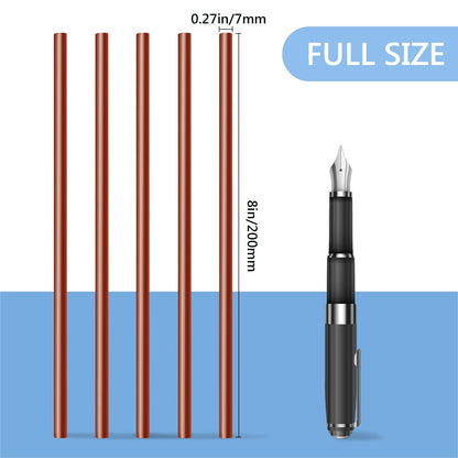 Manarty Hot Glue Sticks, 48PCS 0.27" Dia x 8" Long Mini Size Brown Glue Sticks Extra Long Melt Wax for Metal Wood Glass Fabrics DIY Art Craft School Projects Repairing Party Festival Home Decoration
