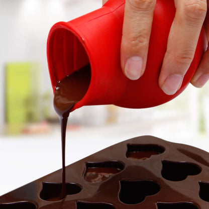 3 Pcs Silicone Chocolate Melting Pot, Butter Sauce Milk Microwave Baking Pouring Tool