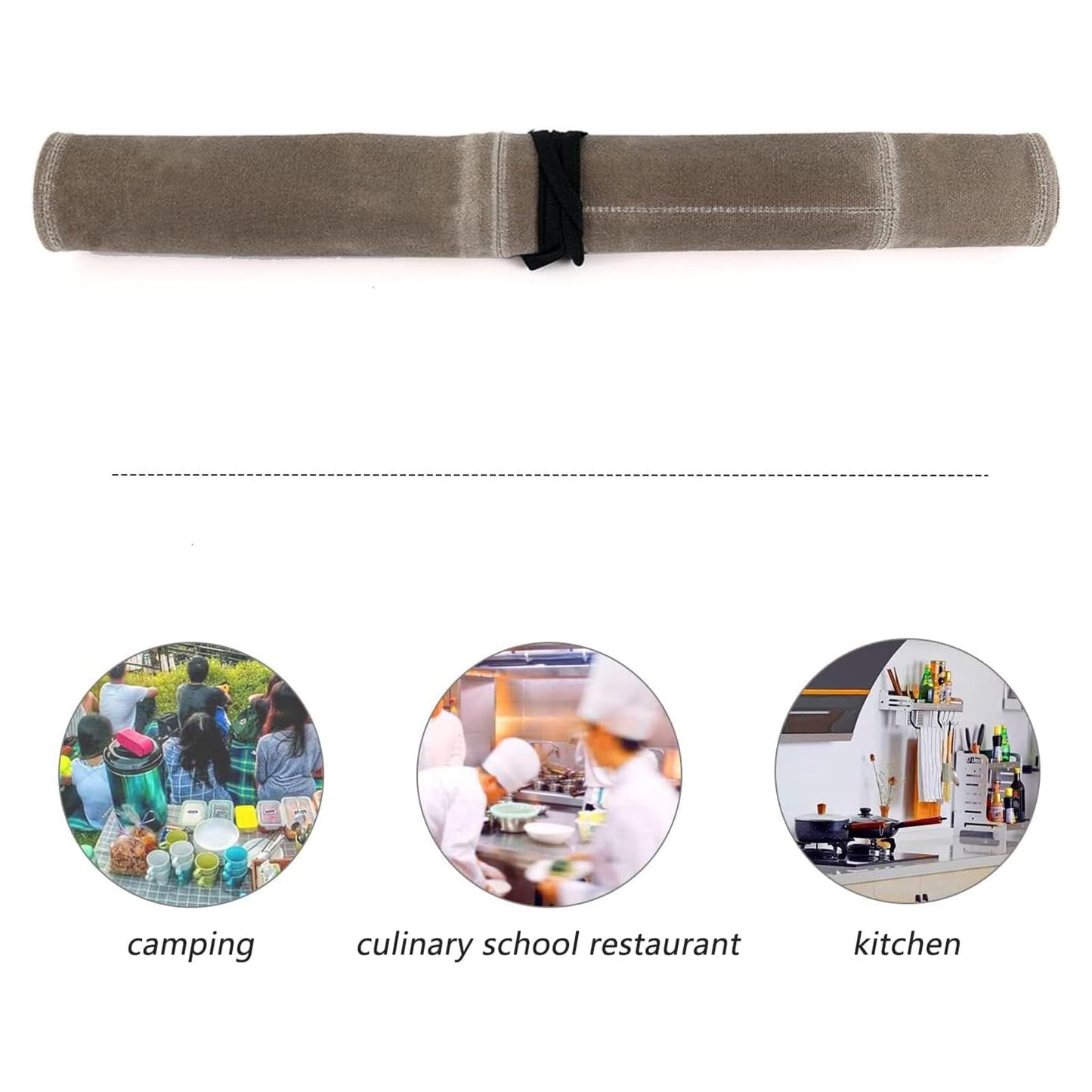 Chef Knife Roll Bag with 7 Slots Cutlery Knives Holders Protectors&6 Packs Knife Edge Guard Set Blade Covers,Knife Roll Storage Bag,Portable Travel Chef Knife Case,Kitchen Travel Cooking Tools