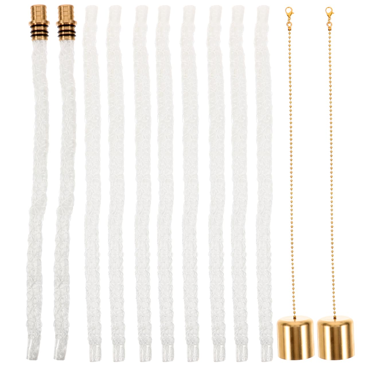 PRETYZOOM Wine Bottle Torch Kit Replacement Wicks with Torch Wick Holders and Lamp Covers 13.78 Inch for Outdoor Tiki and Garden Lantern DIY Projects