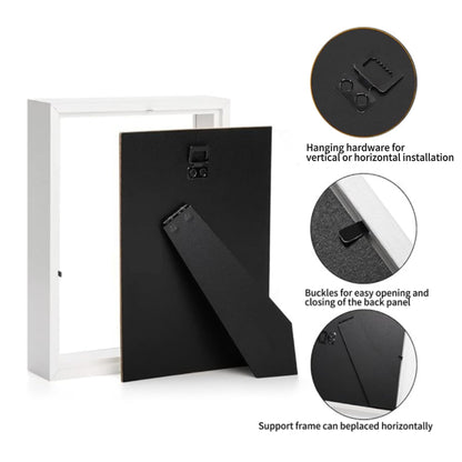 HD Glass Wooden Black Hollow Photo Frame, 4x6 Shadow Box for Flower Pressing, Seashell Display, Pet Memorial (10pcs)