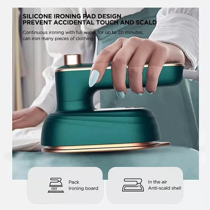 Portable Mini Ironing Machine, 2 in 1 Steam Iron with Rotating Handle for Fabric Maintenance at Home and Travel
