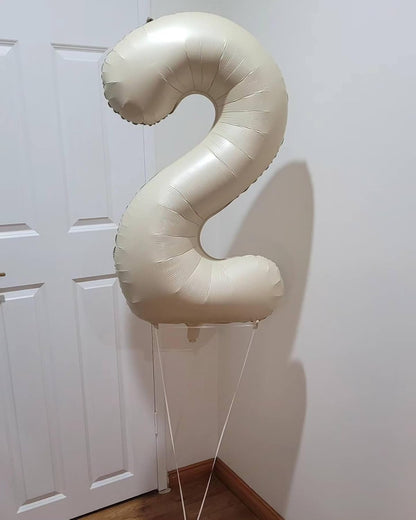 Skiennix Cream Number Balloon - 40 Inch Birthday Decoration | Elegant 0 Number for Parties