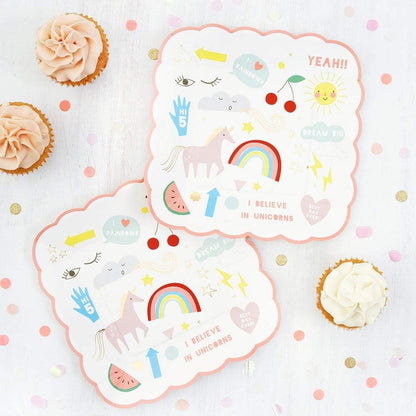 Meri Meri Rainbow & Unicorn Plates - Small Birthday Party Decorations