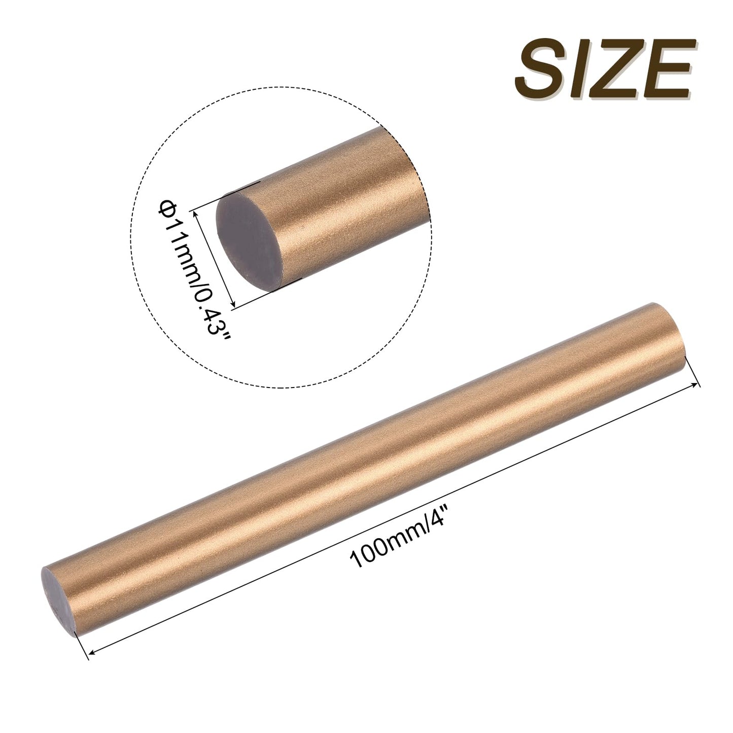 uxcell 30pcs Mini Hot Glue Gun Sticks 4-inch x 0.43-inch High Sticky Large Hot Glue Sticks for Glue Gun, Bronze Gold