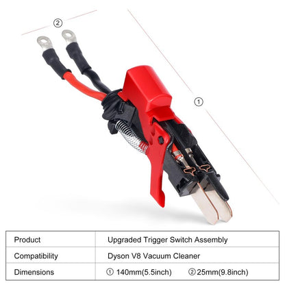 Trigger Replacement Assembly Compatible with Dyson V8 SV10 Vacuum Cleaner Power Button Replacement Parts, V8 Replacement Trigger Parts, SV10 V8 Trigger Switch Assembly Replacement Part 967812-01