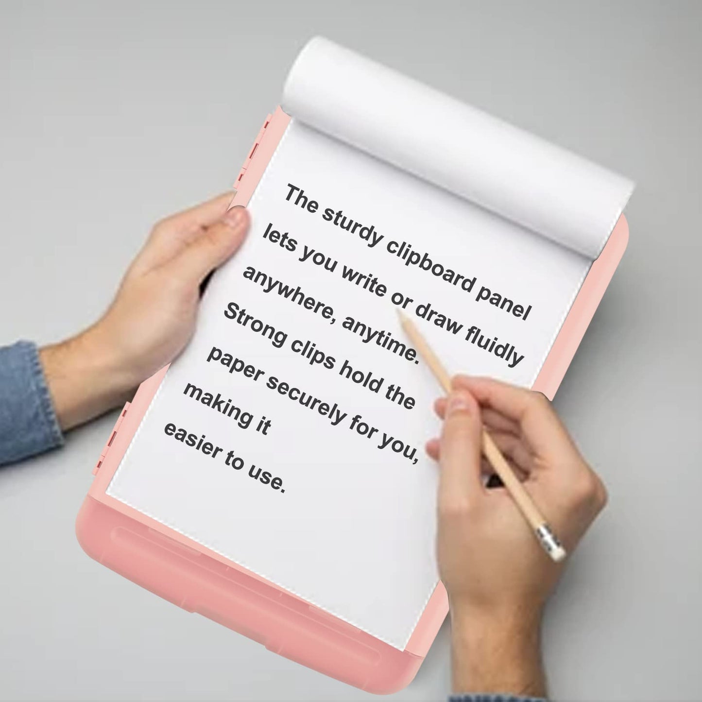 HWPRATO Clipboards Organizer Clipboard with Storage Nursing Clipboard Foldable File Folder Plastic Folio with Storage Case for Teacher,Kids,Doctor,Offices (Light Pink)