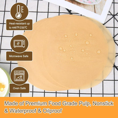 BYKITCHEN Parchment Paper Rounds, Set of 200 Non Stick 9 Inch Pre-Cut Baking Liners for Round Cake Pan