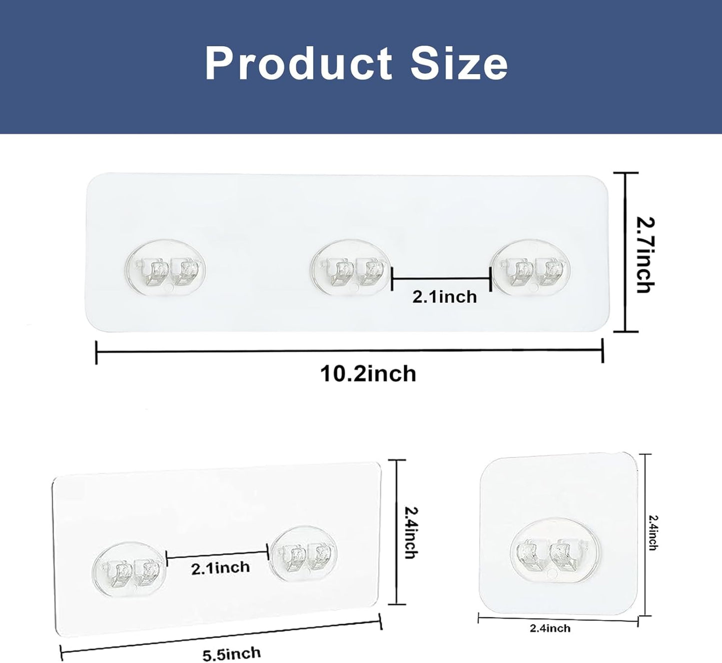 12 Pcs Shower Caddy Adhesive Hooks Replacement Storage Shelf Basket Strips Hook/No Drilling Strong Adhesive
