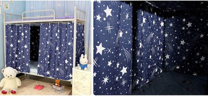 CLARA Single Sleeper Bunk Bed Curtain, College Dorm Canopy Bedding Tent, Dark Blue, 1 Panel